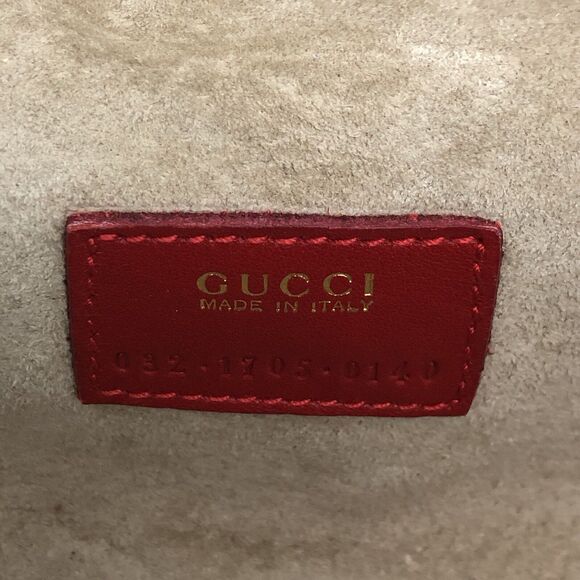 GUCCI Horsebit Vanity Bag Pouch Makeup Box Leather Red - Picture 9 of 13